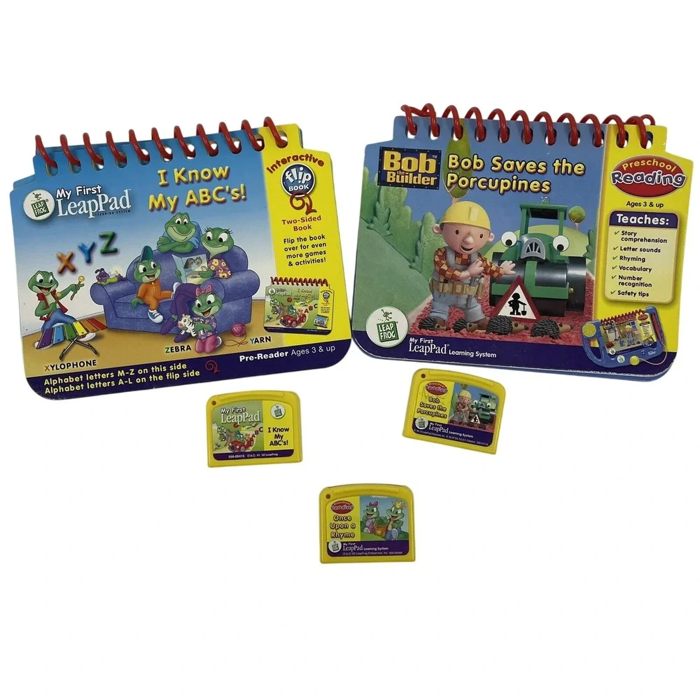 LeapFrog My First LeapPad Bob‎ the Builder ABCs Phonics Books Cartridges Lot 5pc